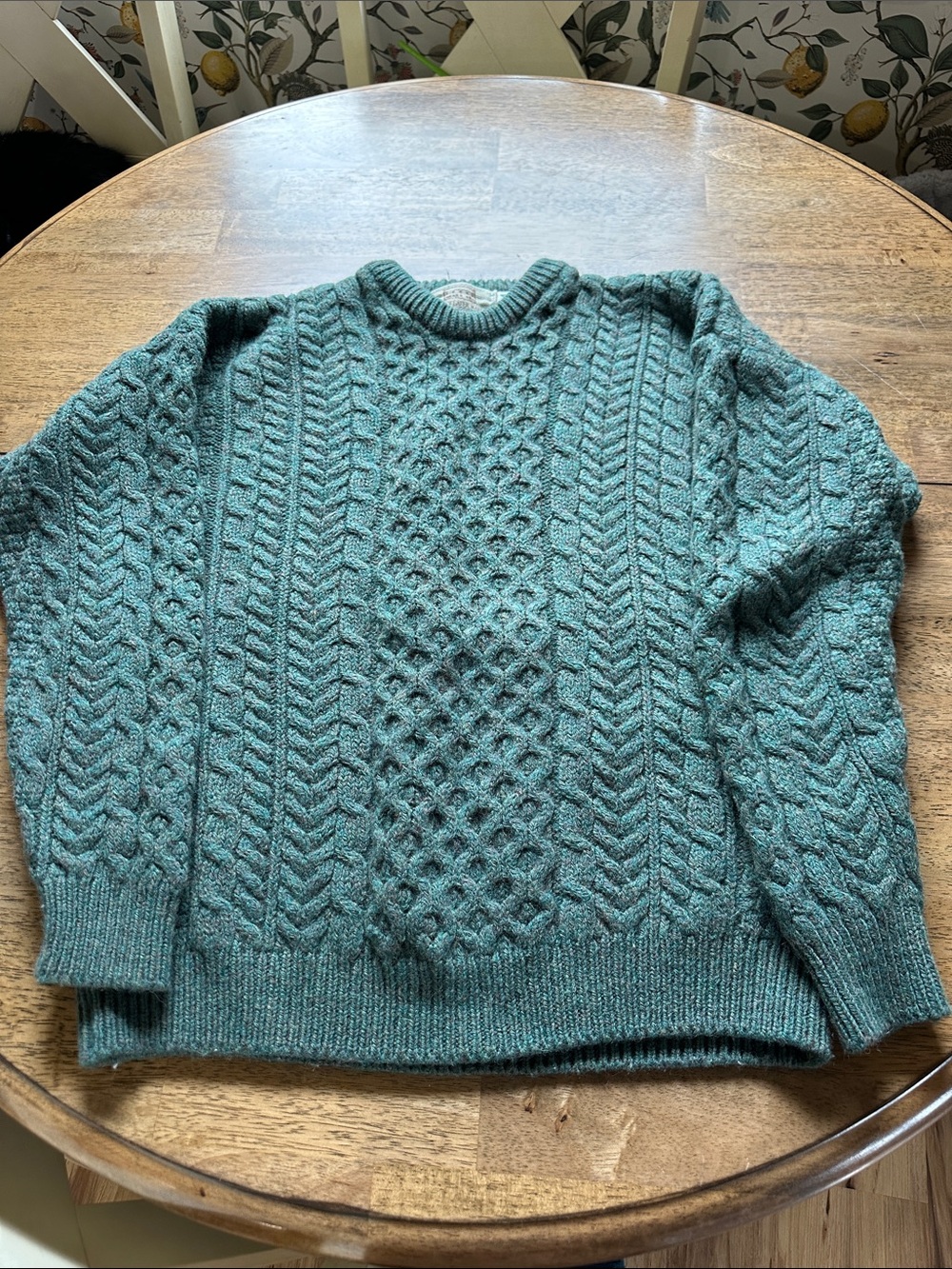 Pure Marino Wool Aran Sweater